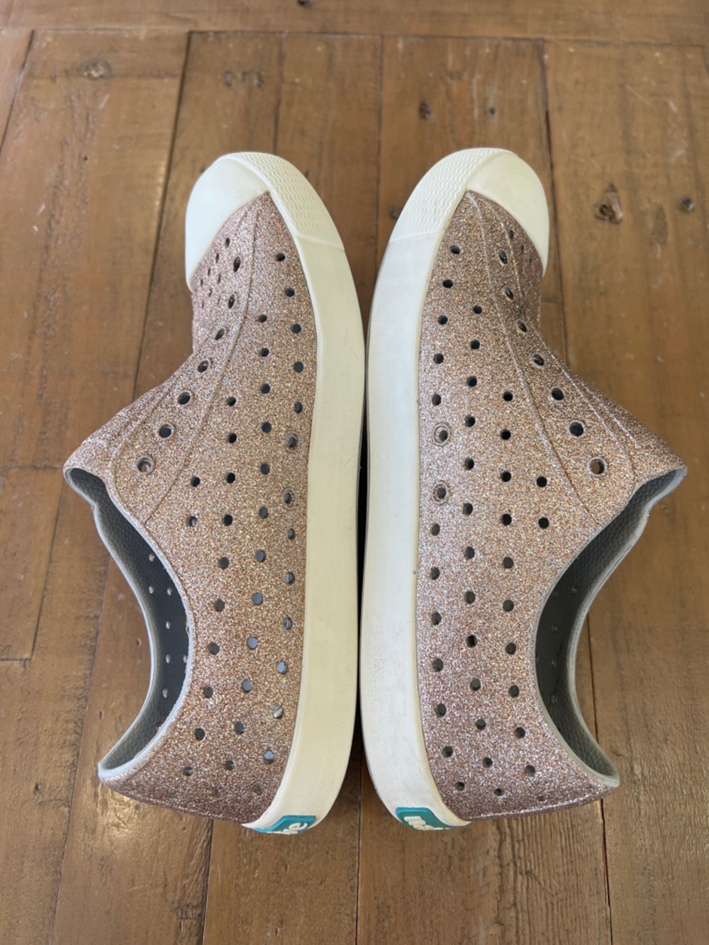 Native Jefferson bling rose gold glitter sneaker sandals waterproof big kid 3 - Picture 5 of 9